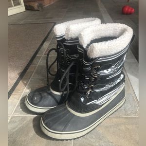 Sorel 1964 pac Boots Black Aztec Geometric Pattern Women’s 11
